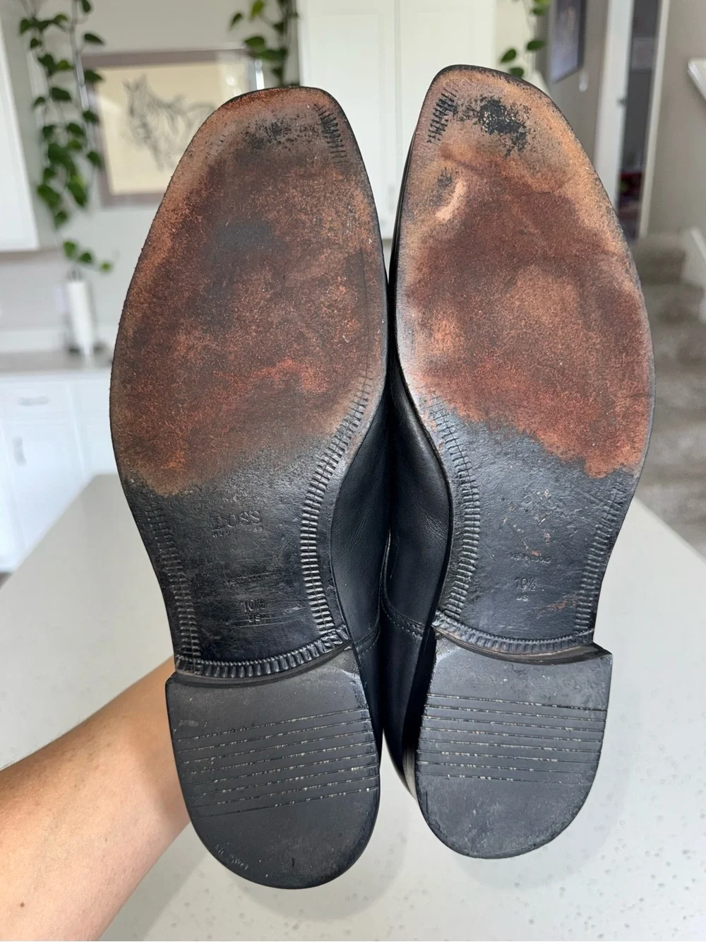 Hugo Boss Black Leather Lace-Up Oxfords